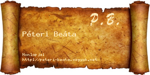 Péteri Beáta névjegykártya