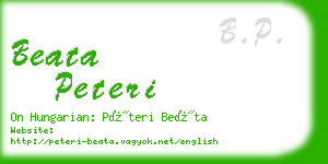 beata peteri business card